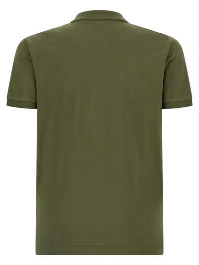 Lacoste Polo Shirt With Logo Patch And Short Sleeves In Green