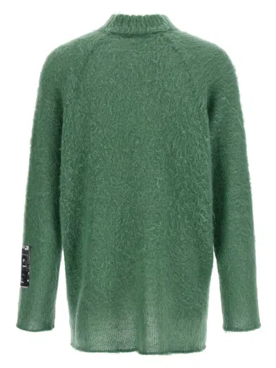 Undercover Textured Knit Sweater Graphic Patch In Green
