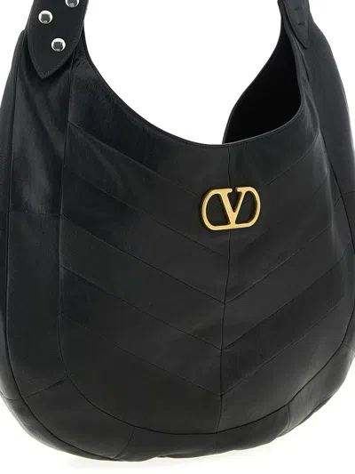 Valentino Womens Nero Hoboho Medium Leather Shoulder Bag In Black