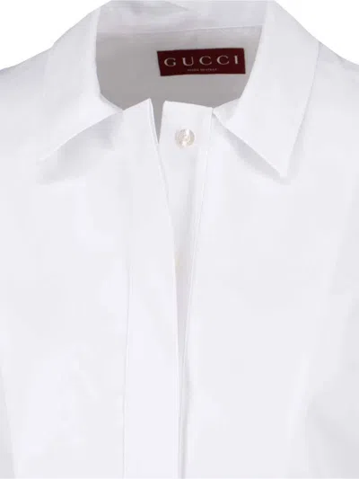 Gucci Camicia In Popeline Di Cotone In White