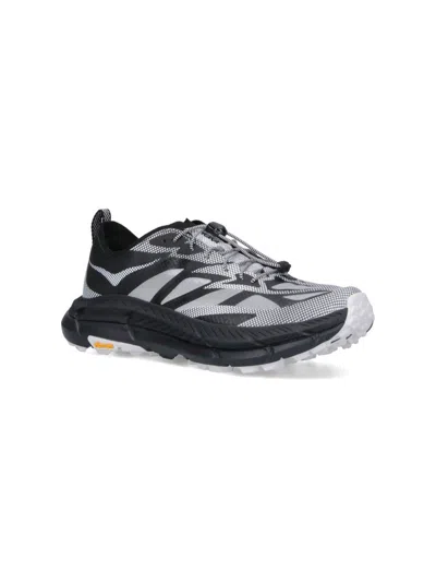 Hoka Mafate Speed 4 Lite Black Low Top Sneakers With Mesh Panels In Tech Fabric Unisex In Black