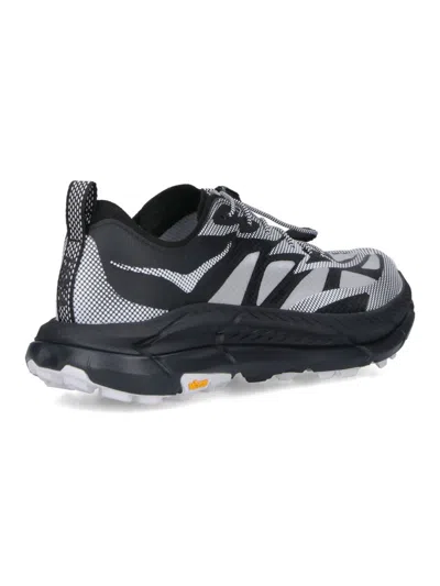 Hoka Mafate Speed 4 Lite Black Low Top Sneakers With Mesh Panels In Tech Fabric Unisex In Black