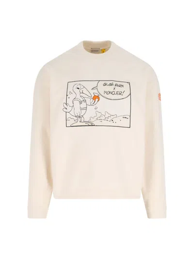 Moncler Genius Cotton Sweatshirt In Neutral