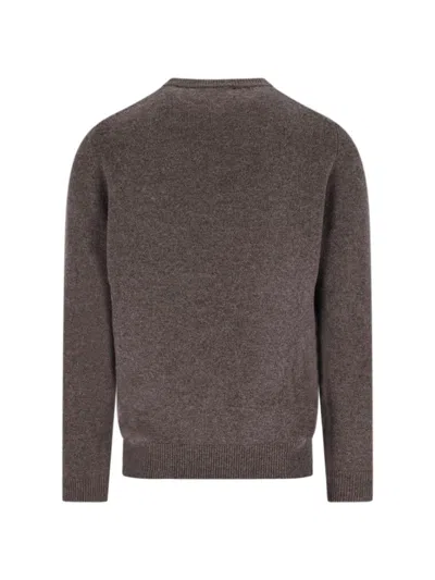 Ballantyne Diamond-patterned Round-neck Sweater In Brown