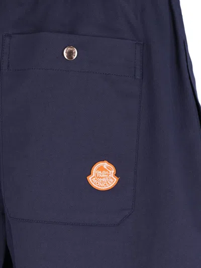 Moncler Genius X Gilga Farm By Donald Glover Logo Wide Trousers In Blue