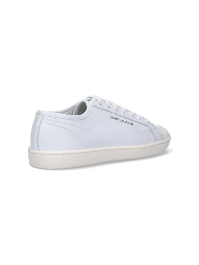 Saint Laurent Gym Low Logo-print Leather Sneakers In White
