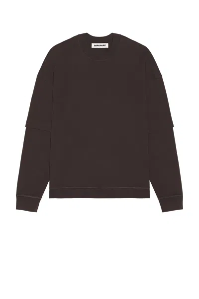 Darkpark Troy Double Sleeve Tee In Brown