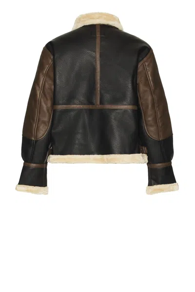 Alpha Industries Faux Leather B-3 Mod Jacket In Brown