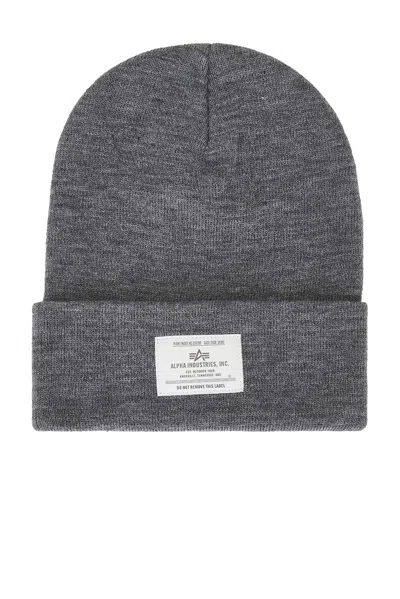 Alpha Industries Essential Beanie In Gray