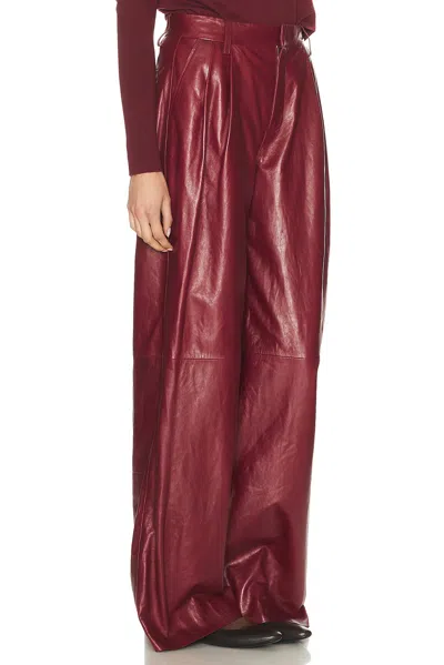Simkhai Kobie Wide-leg Leather Pants In Burgundy