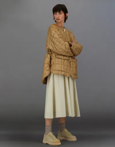 Herno Laminar Quilted Ripstop Crew-neck Jacket In Brown