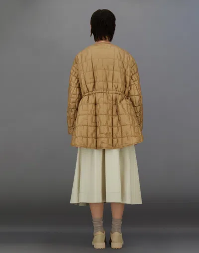 Herno Laminar Quilted Ripstop Crew-neck Jacket In Brown