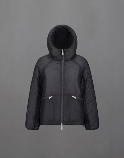 Herno Laminar Hooded Jacket In Quilted Ripstop In Black