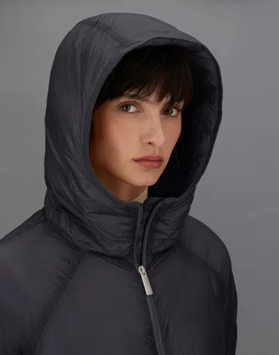 Herno Laminar Hooded Jacket In Quilted Ripstop In Black