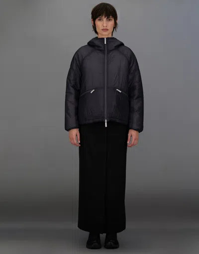 Herno Laminar Hooded Jacket In Quilted Ripstop In Black