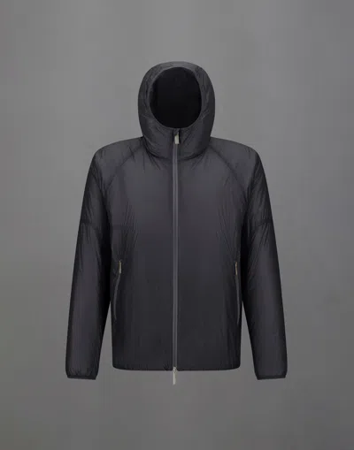 Herno Laminar Hooded Jacket In Quilted Ripstop In Black