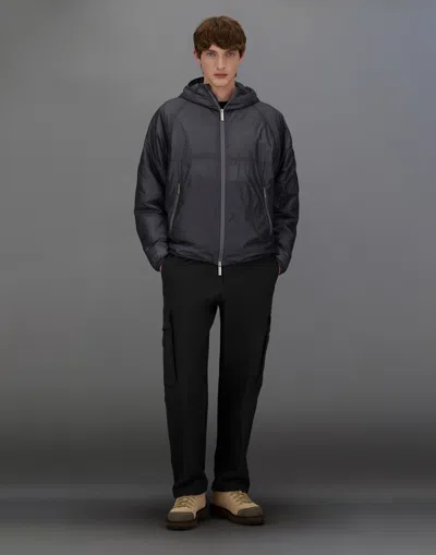 Herno Laminar Hooded Jacket In Quilted Ripstop In Black