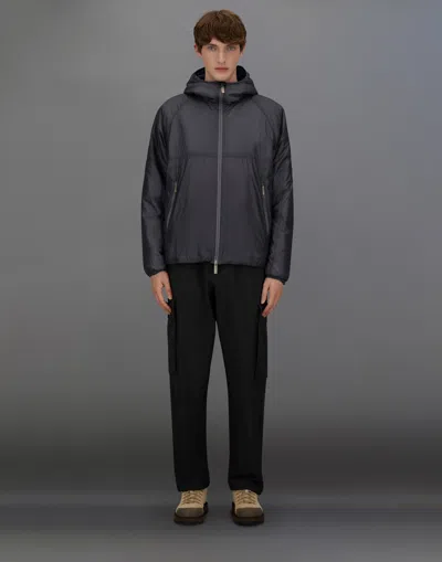 Herno Laminar Hooded Jacket In Quilted Ripstop In Black