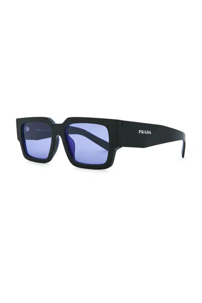 Prada Rectangular Sunglasses In Black