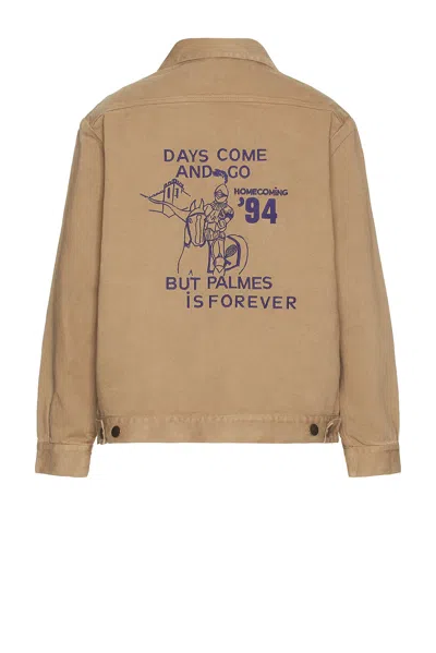 Palmes Forever Zip Jacket In Brown