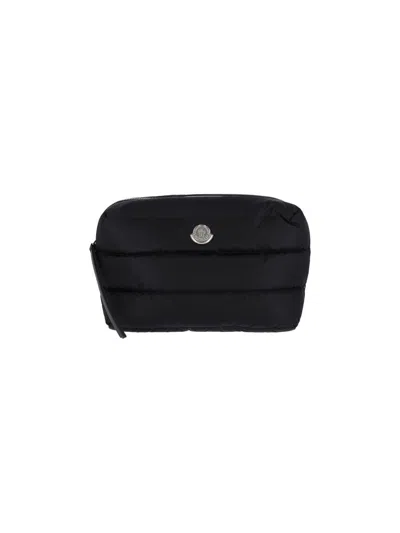 Moncler Black Fabric Caradoc Beauty Case In Black