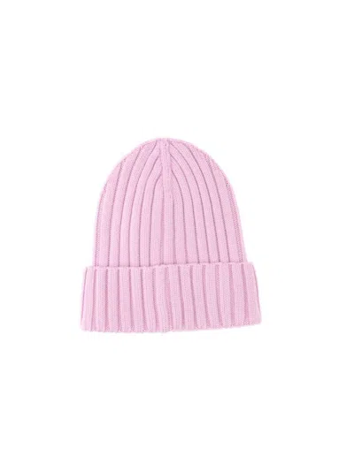 Moncler Virgin Wool Beanie In Pink