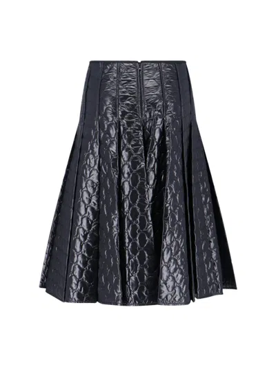 Moncler Black Padded Midi Skirt In Black