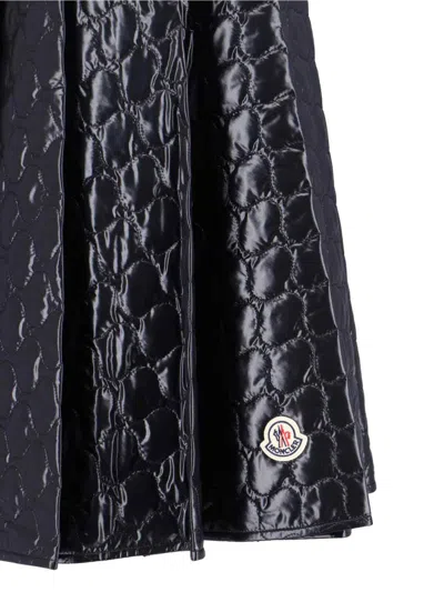 Moncler Black Padded Midi Skirt In Black