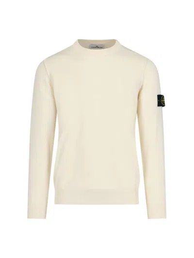 Stone Island Relaxed Fit Long-sleeve Crewneck Sweatshirt With Distinctive Patch Logo In Brown