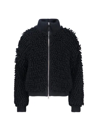 Moncler Genius X Ee72 By Edward Enninful Wool-blend Down Cardigan In Black