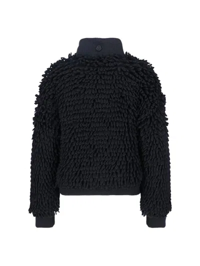 Moncler Genius X Ee72 By Edward Enninful Wool-blend Down Cardigan In Black