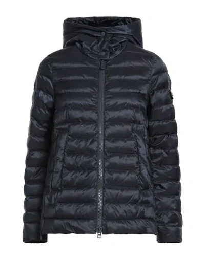Peuterey Woman Puffer Midnight Blue Size 12 Polyester In Black