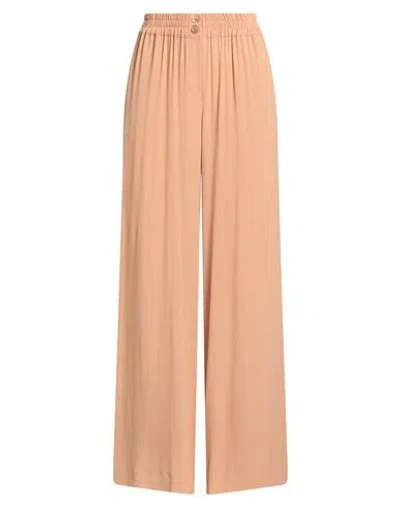 Semicouture Woman Pants Camel Size 6 Acetate, Silk In Brown