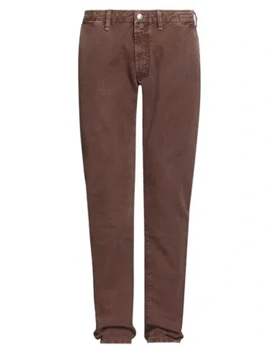 Jacob Cohёn Man Pants Brown Size 34 Cotton, Polyester In Brown