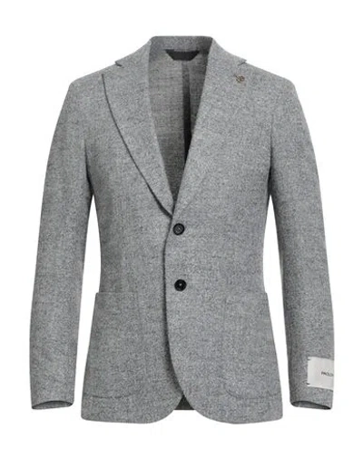 Paoloni Man Blazer Light Grey Size 38 Acrylic, Polyamide, Virgin Wool, Alpaca Wool, Viscose In Gray