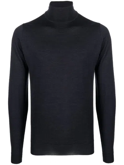 John Smedley Cherwell Extra Fine Merino Wool Roll Neck Jumper In Gray