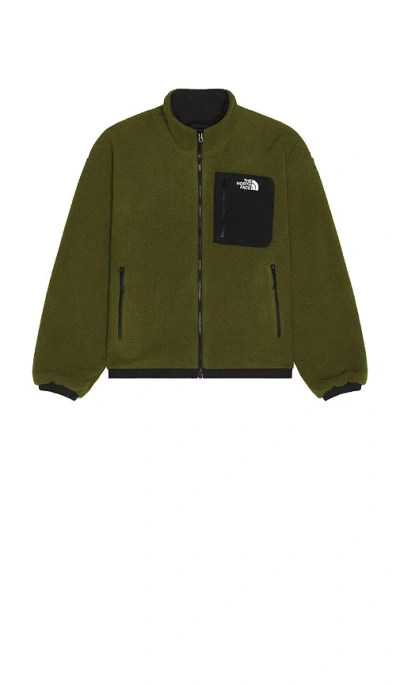 The North Face Reversible Fleece Jacket Wind Protection In Green