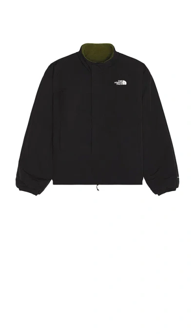 The North Face Reversible Fleece Jacket Wind Protection In Green