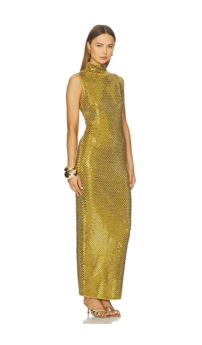 Retroféte Lust High-neck Dress In Brown