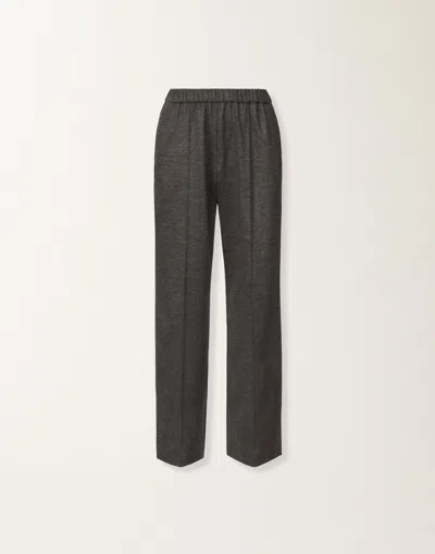 Fabiana Filippi Gubbio Trousers In Boiled Wool Jersey In Gray