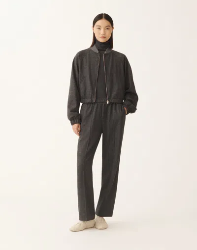 Fabiana Filippi Gubbio Trousers In Boiled Wool Jersey In Gray