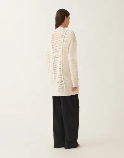 Fabiana Filippi Cardigan In Platinum And Mohair In Neutral