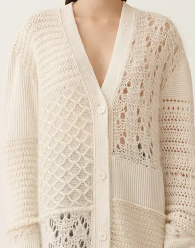 Fabiana Filippi Cardigan In Platinum And Mohair In Neutral