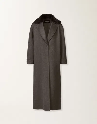 Fabiana Filippi Double-faced Cashmere Coat In Gray