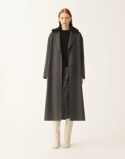 Fabiana Filippi Double-faced Cashmere Coat In Gray