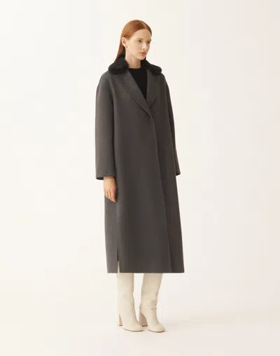 Fabiana Filippi Double-faced Cashmere Coat In Gray