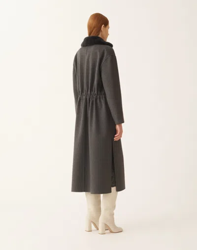 Fabiana Filippi Double-faced Cashmere Coat In Gray