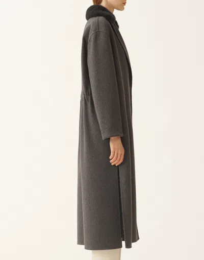 Fabiana Filippi Double-faced Cashmere Coat In Gray