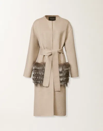 Fabiana Filippi Double-faced Wool And Cashmere Coat In Sand
