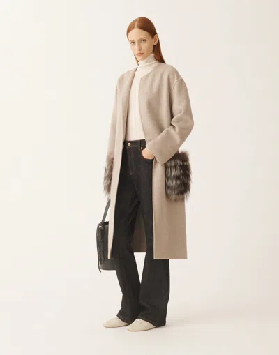 Fabiana Filippi Double-faced Wool And Cashmere Coat In Sand